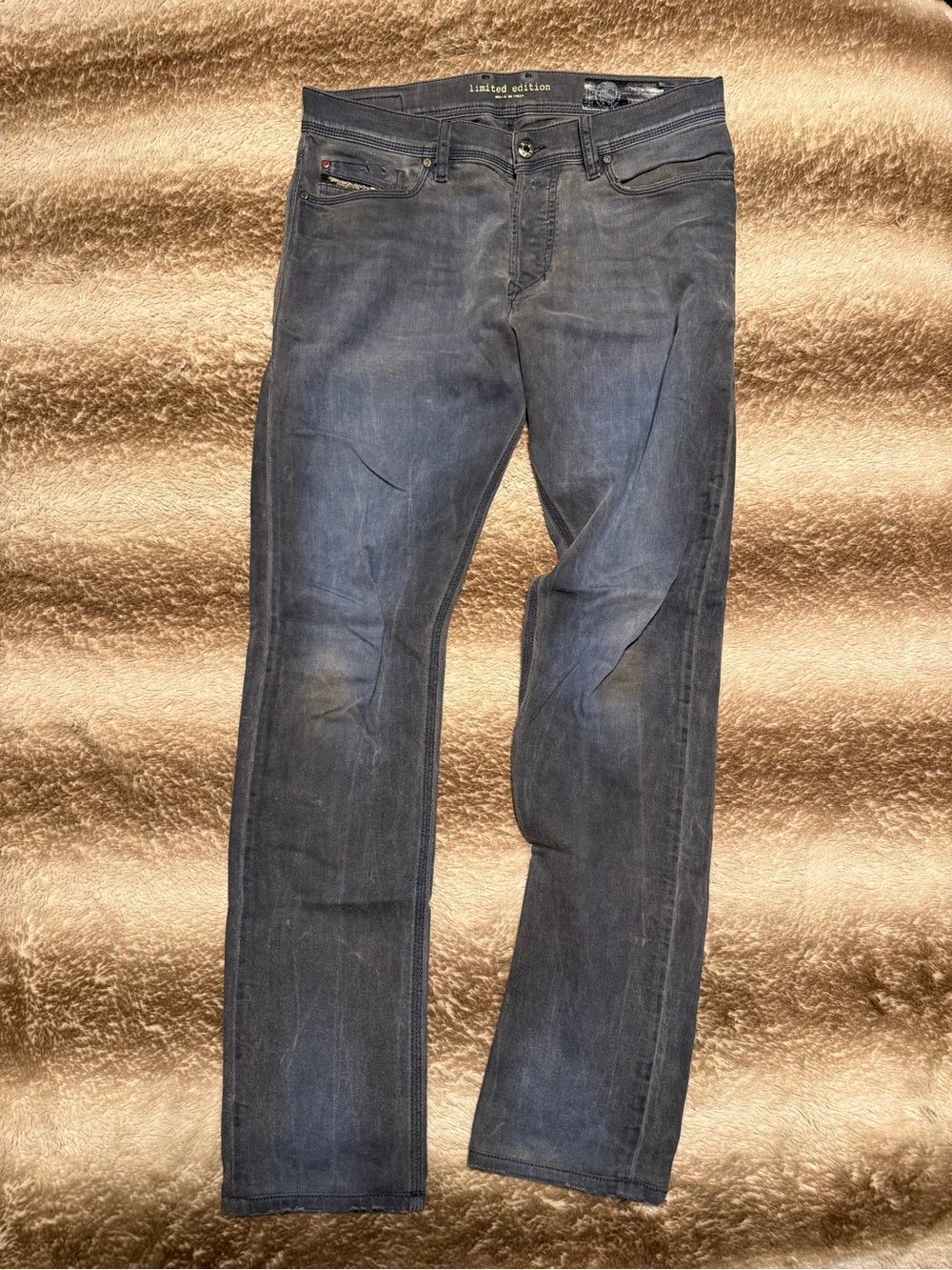 Limited Edition Diesel Tepphar Men's Blue Grey Dark Wash Jeans
